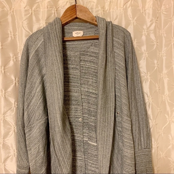 Aritzia Wilfred Diderot Cocoon Open Front Cardigan Grey - Picture 2 of 14